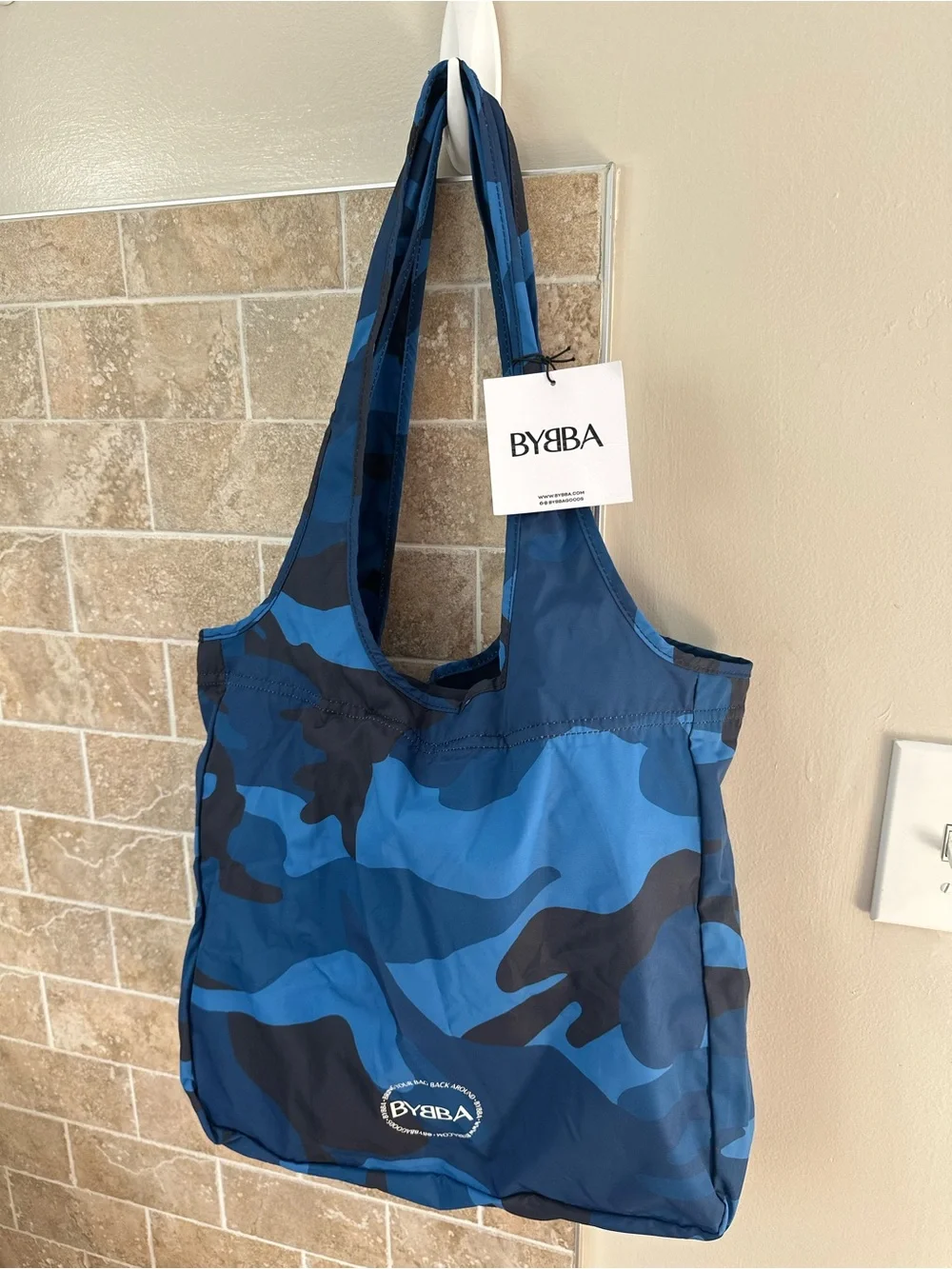 BYBBA the BALOS blue camo tote bag